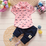 Summer infants Baby Boy Clothing Sets Bebe T-shirt+Solid Pants Set Kid Outfit Toddler Cotton Tracksuit set  born