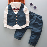 baby boy clothing set formal kids clothes suit boy gentleman bow toddler boys clothes set birthday dress scho wear