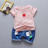 baby boys clothing set summer short sleeve tracksuit for boys sport suits striped star costume infant kid girl clothes