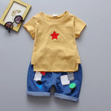 baby boys clothing set summer short sleeve tracksuit for boys sport suits striped star costume infant kid girl clothes