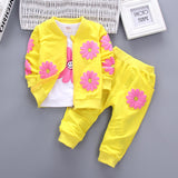 baby girls autumn clothing set fashion cotton infant clothes toddle bebe flowers 3pcs outfits suit baby tracksuit set