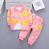 baby girls autumn clothing set fashion cotton infant clothes toddle bebe flowers 3pcs outfits suit baby tracksuit set