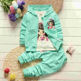 kid girls spring clothing sets childrens autumn hoodies+shirt+pants 3pcs suits kids tracksuit baby clothes for girls