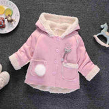 Bibicola baby girls coats winter fashion toddler warm fur lovely hoodies for girls infant thicken outerwear baby girls clothing