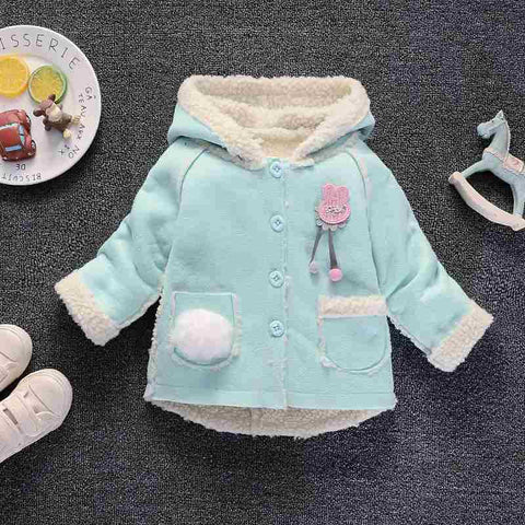 Bibicola baby girls coats winter fashion toddler warm fur lovely hoodies for girls infant thicken outerwear baby girls clothing