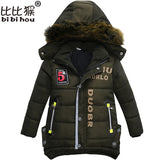Bibihou Boys Parka Snowsuit Children Jackets Warm Boys Clothes Kids Baby Thick Cotton Down Jacket Cold Winter Coat Outwear