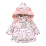 Bobora Baby Girl Clothes Winter Warm Fur Coat Girl Wool Sweater Padded Jacket Thickened Cotton Baby Coat