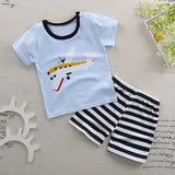 Boys Clothes New Toddler Boys Clothing Children Summer Girls Clothes Cartoon Kids Girl Clothing Set T-shit + Pants 100% Cotton