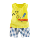 Boys Clothing Set 2018 Baby Boy Clothes Summer Cute Cartoon Newborn Clothes O-Neck Top+Short Pant Infantil