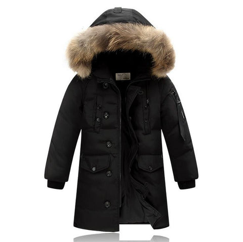 Boys Duck Down Jackets For Cold Winter Children Thick Duck Down & Parkas Girls Fur Coll Outerwe Boys Coats -30 Degrees