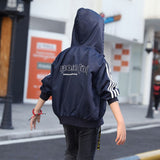 Boys Jacket Autumn 2018 Letter Full Sleeve Stripe Green Kids Jacket Children Boy Sport Top for Age 4 6 8 10 12 to 14 Years M515A