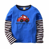 Boys Long Sleeve T Shirts For Children 2018 Autumn Cars T-shirt Cotton Kids Clothing Baby Girls Tops Tees Clothes