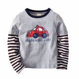 Boys Long Sleeve T Shirts For Children 2018 Autumn Cars T-shirt Cotton Kids Clothing Baby Girls Tops Tees Clothes