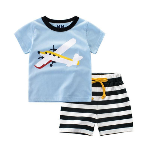 Boys Suits Cartoon Summer Boys Clothes T-shirts Shorts 2018 New Children Clothing Set Cotton Kids Outfits For 2 3 4 5 6 7 8 Year