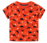 Boys Summer T shirt Short Sleeves Bamboo Cotton Cars Trucks Crane Dinos Colorful Child Tees Baby Kids Tops for Toddler Clothing