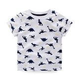 Boys Summer T shirt Short Sleeves Bamboo Cotton Cars Trucks Crane Dinos Colorful Child Tees Baby Kids Tops for Toddler Clothing