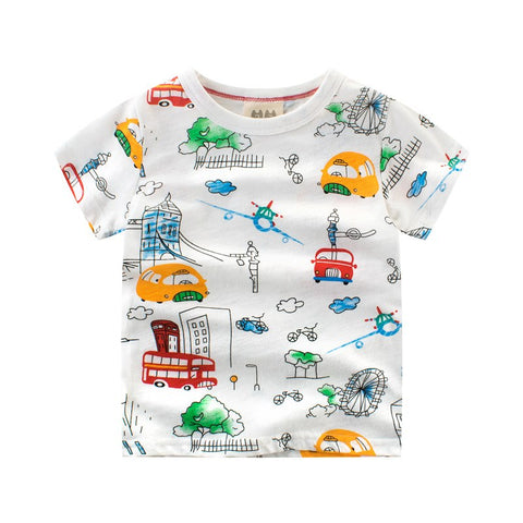 Boys Summer Tops 2018 Brand Children Sports T shirts Girls Clothes Kids Tee Shirt 100% Cotton C Print Baby Boy Clothing T60