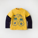 Boys T-shirt Kids Tops Tees Baby Boy Cartoon Shirt Spring Children Clothes Long Sleeve Cotton Cars Striped Autumn T-shirts