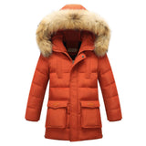 Boys Thick Down Jacket 2018 New Winter New Children Raccoon Fur Warm Co Clothing Boys Hooded Down Outerwe -20-30Degree