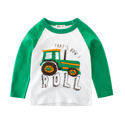 Boys Tops 2018 Kids Clothes Autumn Cotton Long Sleeve O-Neck Cars Children Sweatshirt 2 3 4 5 6 7 8 Years T-shirts for Boys