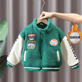Boys Winter Outwear Coats Fur Jackets For Girls Teddy Bear Warm Green Fluffy Jacket Children Snowsuit Child Bomber Parka