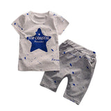 Boys short sleeved T-Shirts+Children Shorts Baby Boys Summer Clothes Kids Short Sleeve Clothing Set Star Toddler