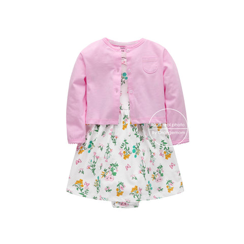 Brand 2018 summer baby girl set ,0-24M 100% cotton baby girls clothes summer flower girl dress , 2 pc/set baby dresses for girls