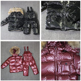 Brand   Russian winter Children's Clothing down jacket for girls clothing outerwear and coat for boys waterproof snowsuits