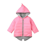 Brand Toddler Kid Baby Girl Boy Hoodies Solid Outwear Coat 3d Dinosaur Cotton Winter Warm Hooded Jacket