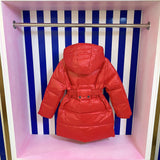 Brand design children's wear 2023 winter girls' coat medium long coat warm down jacket
