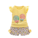 born baby girl clothes 2PCS Toddler Kids Baby Girls Outfits Lolly T-shirt Tops+Short Pants Clothes Set apr2HY