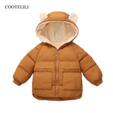 COOTELILI-Parkas de lana para niños y niñas, chaquetas gruesas de terciopelo con bolsillo, ropa de abrigo para niño