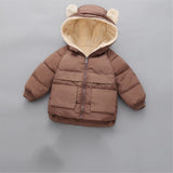 COOTELILI-Parkas de lana para niños y niñas, chaquetas gruesas de terciopelo con bolsillo, ropa de abrigo para niño