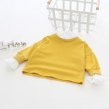 Candy Color Baby Girls Sweatshirt Kids Long Sleeve Tops Toddler Girl Cotton Sweatshirts Casual Stitching Hoodies Child Clothes