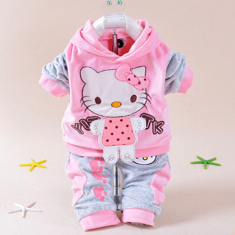 Cartoon Baby Girl Clothing Set Winter Baby Boy Outfit Autumn Baby Clothes Cute Infant Top+Pants Soft Newborn Outwear Cheap Coat