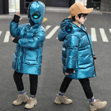 Cartoon Cosplay Back Vertical Strip Hat Tie Glasses Integrated Zipper 3 Color Warm Down Jacket for Baby Boys Winter Coat Kids