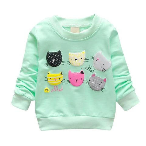 Cartoon Print Girls Sweatshirts Spring Casual Kids Clothes Long Sleeve Baby Girl Pullover Girls Clothing Hot Selling