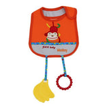 Cartoon Toddler Baby Bibs Cotton Newborn Baby Girls Boys Bib Saliva Towels Bibs With Teether Toy Pocket Baby Stuff BWD02