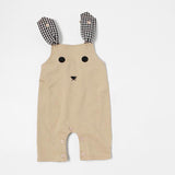 Cartoon long ear puppy design romper boy girls cotton overalls sleeveless jumpsuit toddler baby clothing sets 0-24m