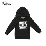 Casual Toddler Newborn Baby Boy Girl Hoodie STRAIGHT OUTTA TIMEOUT Letter Pullover Tops Hooded Sweatshirt Outdoor 0-5Y