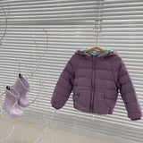 Chaqueta de plumón de siete colores para niños y niñas, chaqueta ligera y corta de 1-8 años para invierno
