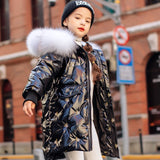 Chaqueta de plumón para niños, Abrigo acolchado largo para niñas, traje de nieve de 30 grados, ropa fría, Parka, TZ893
