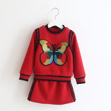 2-6 Years Girls Set Dress Baby Girls Autumn Set Clothing Kids Thickened Outfits For Girls Children Cute Skirt Suits