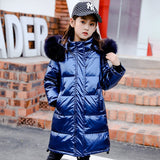 Children   Winter Shiny Jacket For Boys Girls Hooded Warm Coats Unisex Kids Teenage Cotton Parkas Outerwear 4 6 8 10 12 13Yrs
