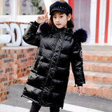 Children   Winter Shiny Jacket For Boys Girls Hooded Warm Coats Unisex Kids Teenage Cotton Parkas Outerwear 4 6 8 10 12 13Yrs