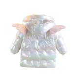 Children&#39;s Cotton Jacket Down Coat Cute Colorful Unicorn Hat Light Jacket Girl Outdoor Warm Clothes Baby Winter Jacket