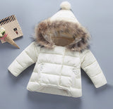 Children Clothing Kids Snowsuit Baby Girls Winter Co Infant New Ye Fur Coll Hooded Thick Jacket Baby Girl Boy Clothes 0-7Y