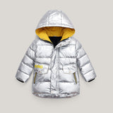 Children Coat  Winter Jacket For Boys Hooded Waterproof Plus Velvet Warm Girls Parka 2-9 Years Kids Baby Outerwear