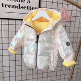 Children Down Coat Winter shipping hoodies jackets thickening warm boys clothes shinning 2 to 10 girls clothing outerwear