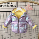 Children Down Coat Winter shipping hoodies jackets thickening warm boys clothes shinning 2 to 10 girls clothing outerwear